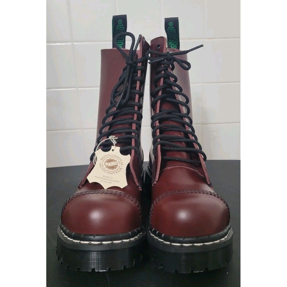 Solovair NPS 11 Eye Steel Toe Derby Boots Oxblood Made in England New UK 5 EU 34 - Picture 2 of 13